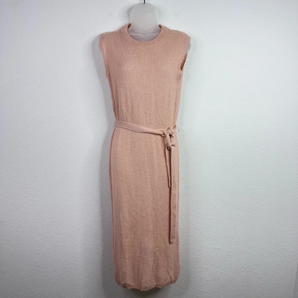 Callahan Anthropologie Sweater Dress Womens XS Knit Sleeveless Belted Minimalist